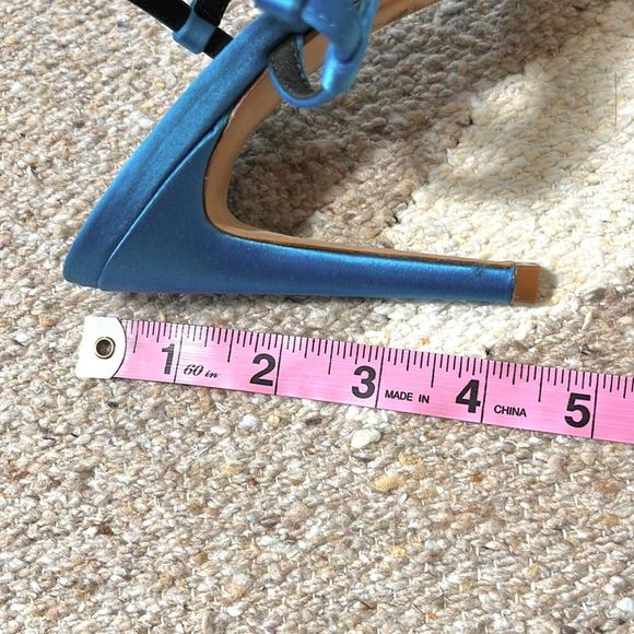 Tibi Vivian Satin Strappy Sandal Heels in Blue Orchid Size 7 - Picture 11 of 12
